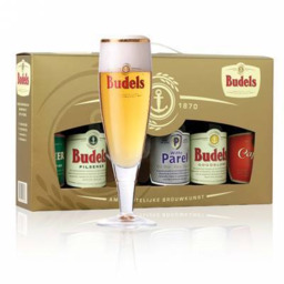 Budels geschenkdoos bier 5x30cl + glas