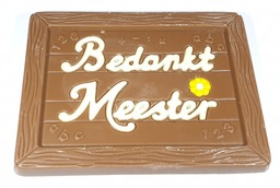 Chocolade Schoolbord "Bedankt Meester"