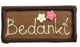 boekje bevroren Doornen Chocolade wenstablet "Bedankt" - De Leckernij Van den Heuvel